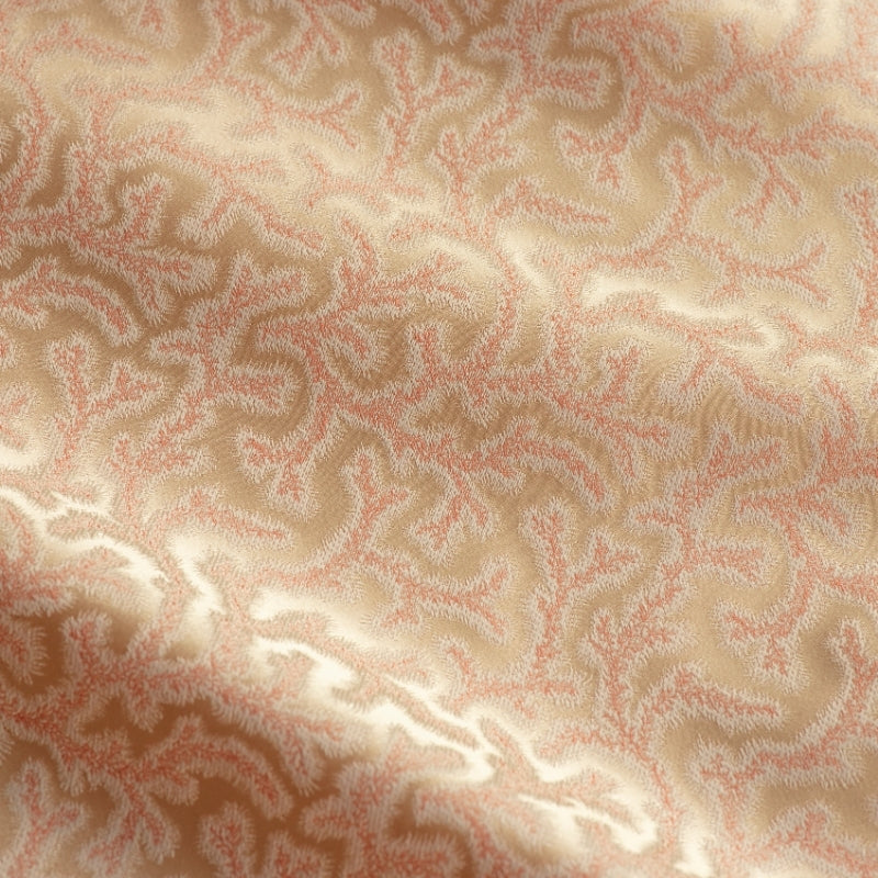 Coral Fern Silk Round Cushion Pink - Clearance