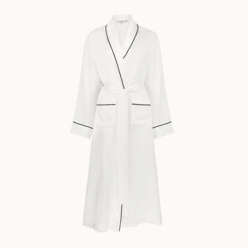 Ivory Silk Dressing Gown | Women's Luxury Dressing Gowns | Gingerlily Ivory Silk Dressing Gown | Women's Luxury Dressing Gowns | Gingerlily