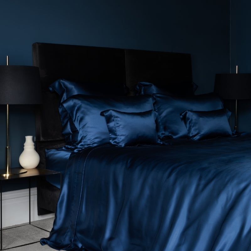 Navy Silk Pillowcase - Clearance