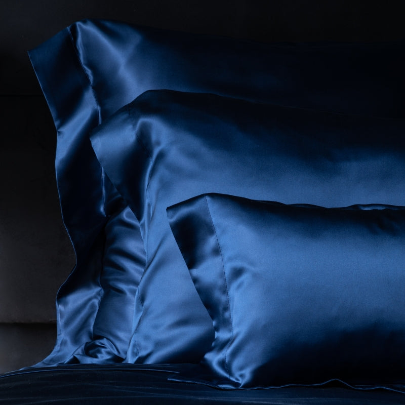 Navy Silk Pillowcase - Clearance