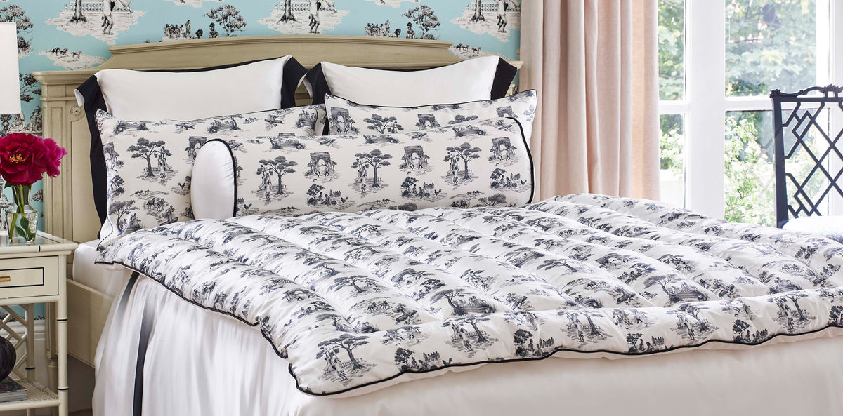 Ivory and store black comforter