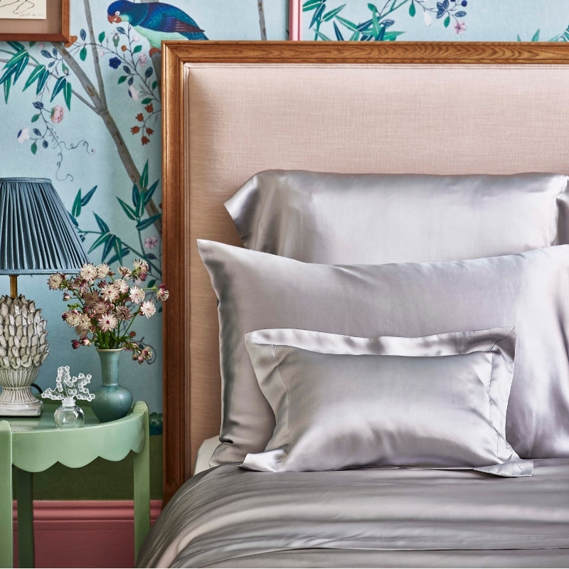 Silver Grey Silk Duvet Cover