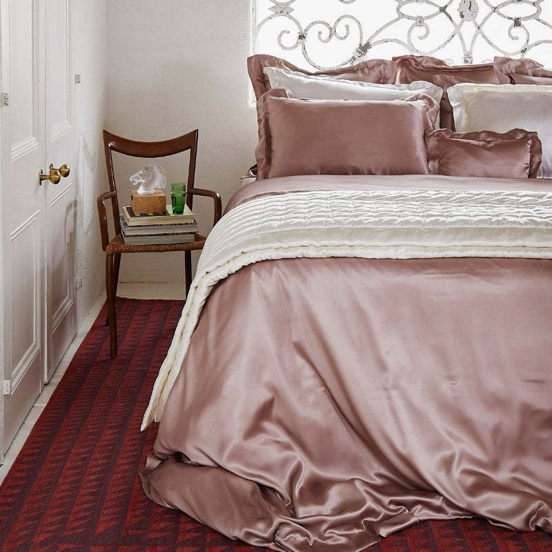 Vintage Pink Silk Duvet Cover