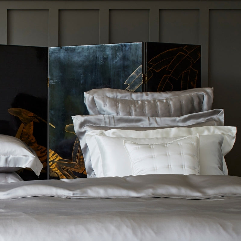 Silver Grey Silk Duvet Cover