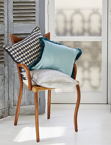 Lux Fringe Silk Cushion Teal