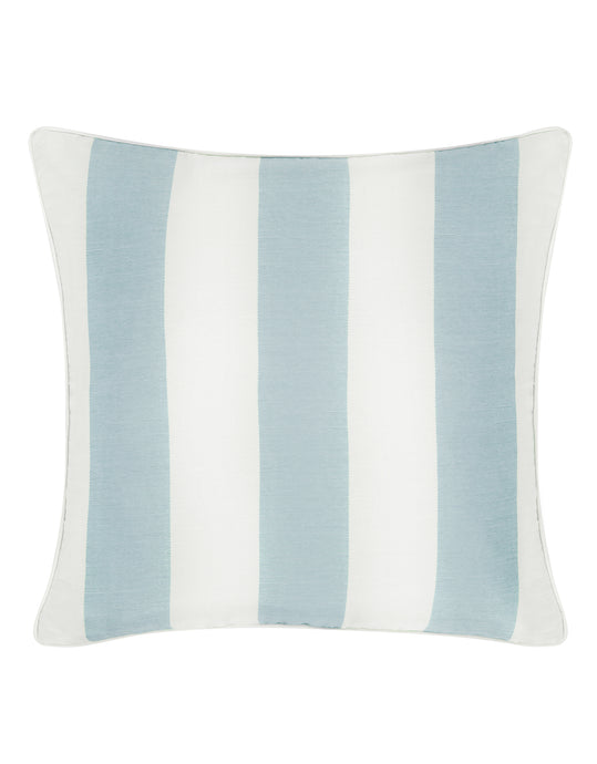 Cary Silk Square Cushion with Blue Piped Finish