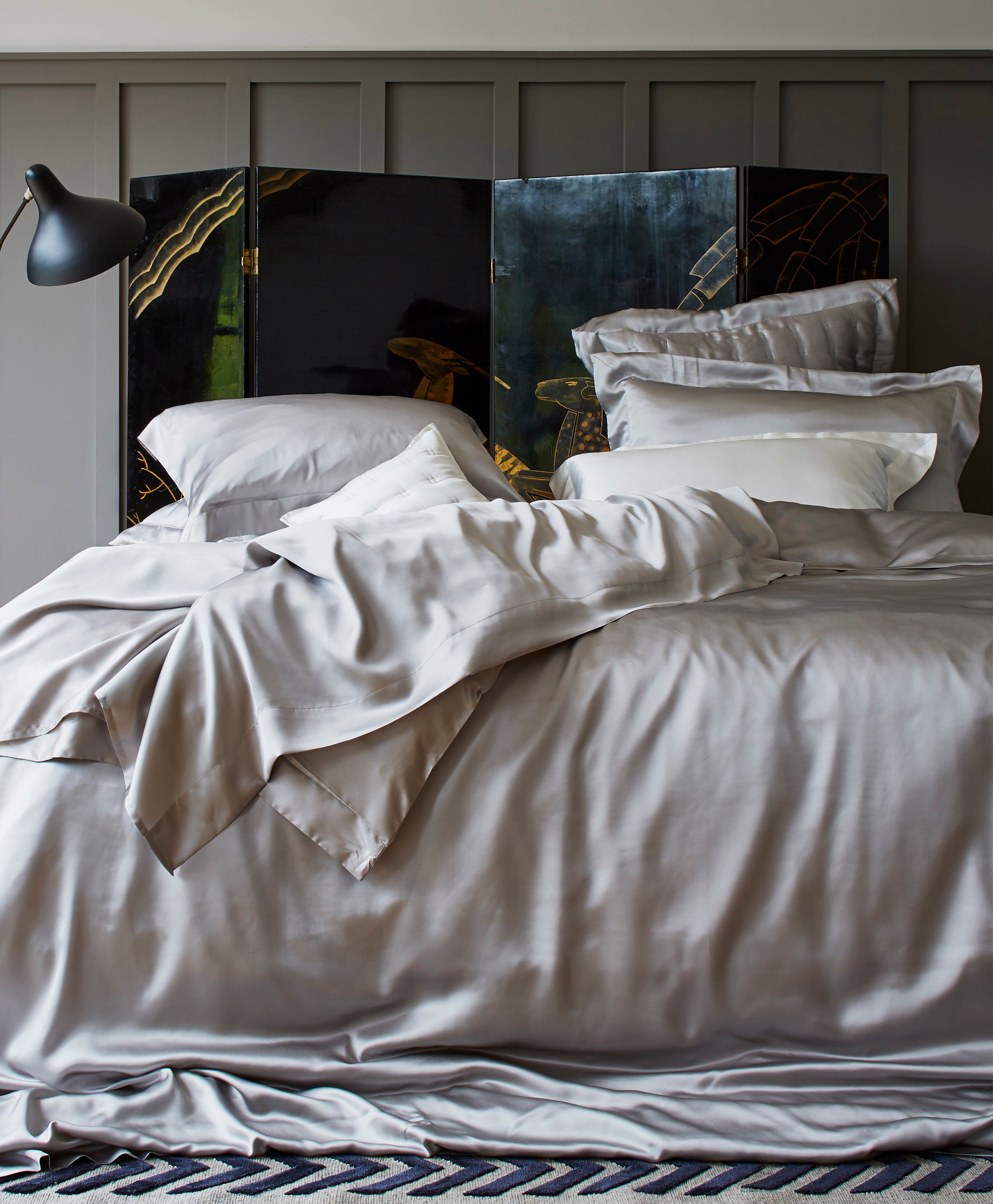 Signature Collection - Silver Grey Silk Bed Linen