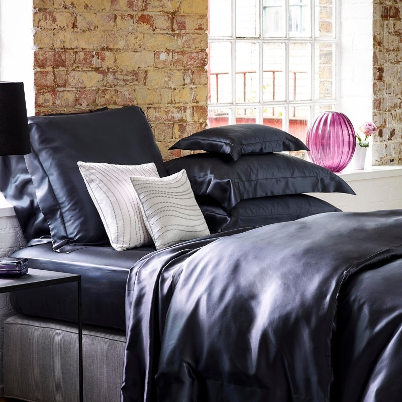 Charcoal Silk Duvet Cover