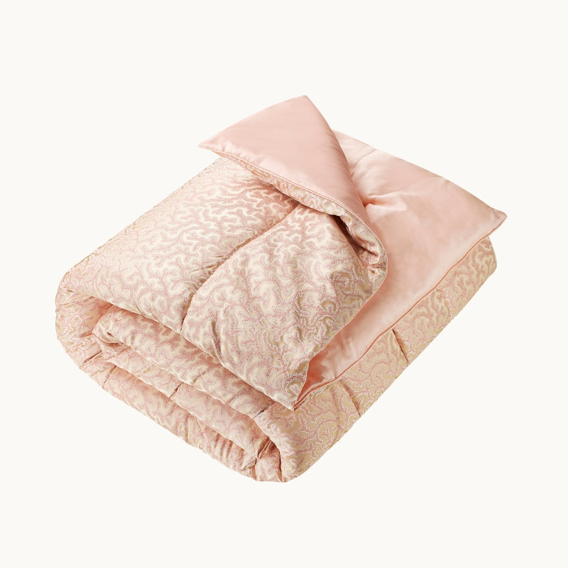 Coral Fern Silk Eiderdown Pink