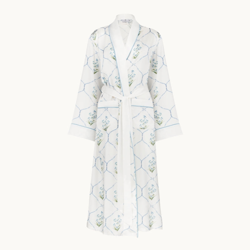 Forget Me Not Silk Dressing Gown