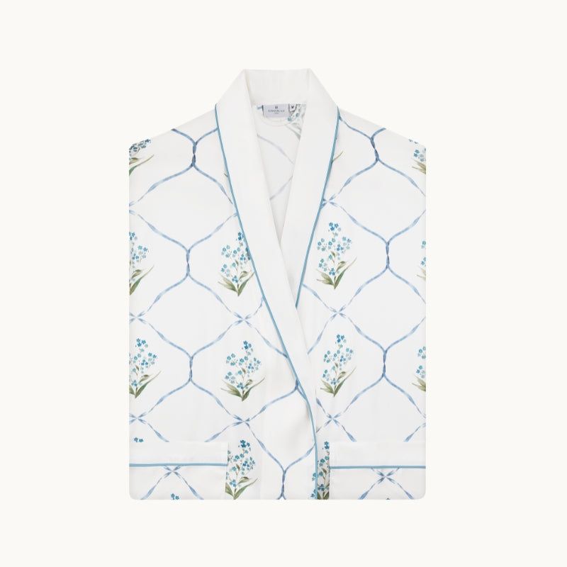 Forget Me Not Silk Dressing Gown