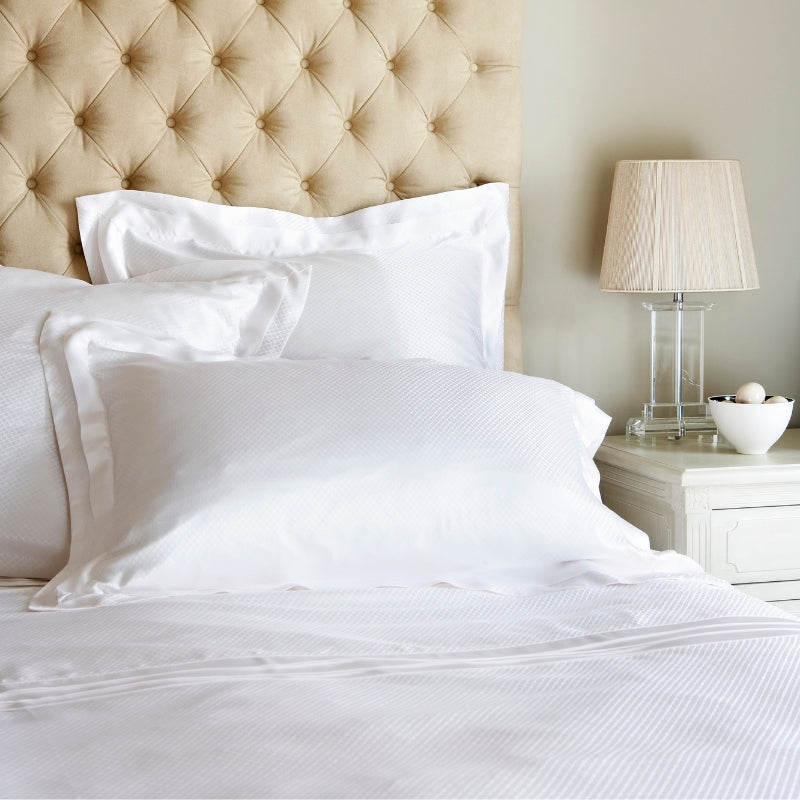 Eva White Silk Duvet Cover