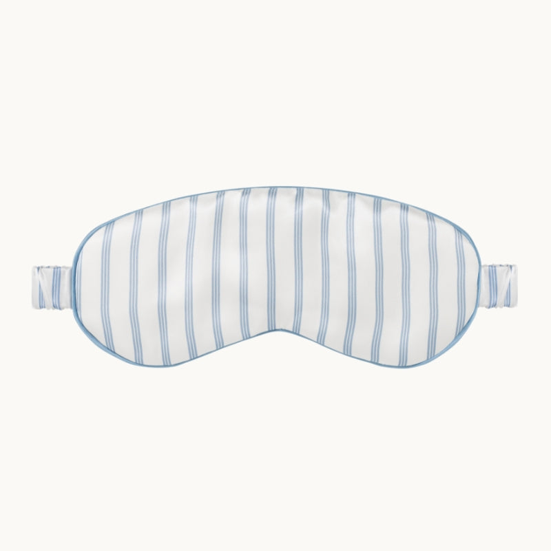 Ticking Silk Eye Mask Summerhill Blue