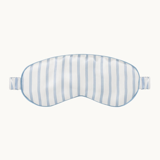 Ticking Silk Eye Mask Summerhill Blue