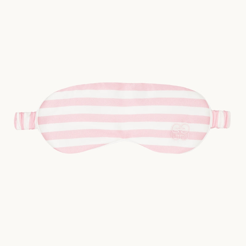 Striped Silk Eye Mask Pink & Ivory