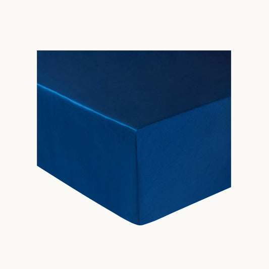 Navy Silk Fitted Sheet