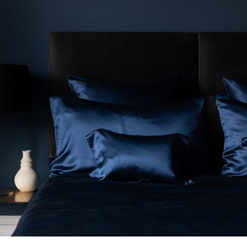 Navy Silk Flat Sheet