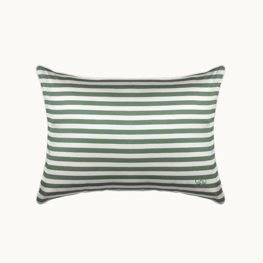 Striped Travel Pillow Green & White