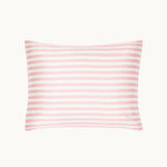 Striped Silk Travel Pillow Pink & Ivory