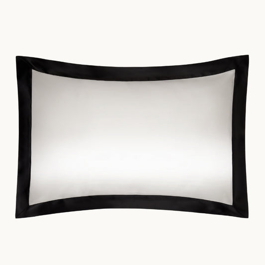 Ivory & Black Silk Pillowcase