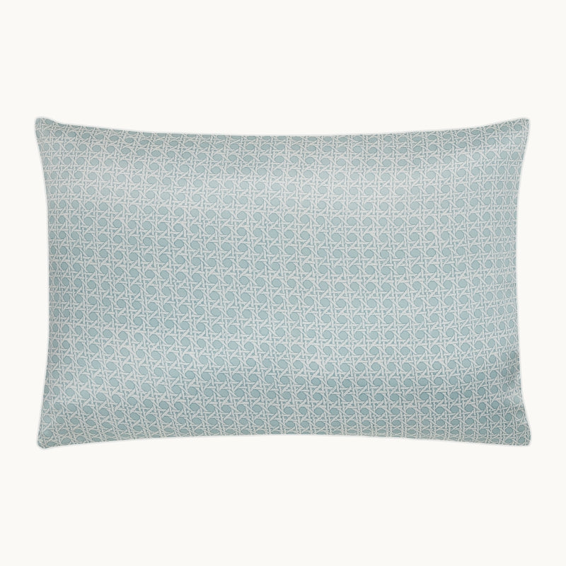 Rattan Blue Silk Piped Pillowcase