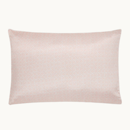 Rattan Pink Silk Piped Pillowcase