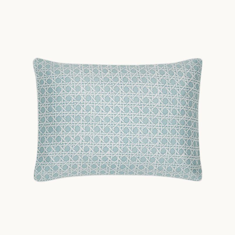 Rattan Blue Silk Piped Pillowcase