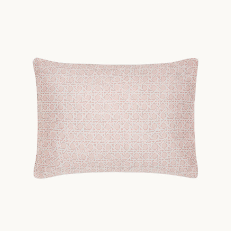 Rattan Pink Silk Piped Pillowcase