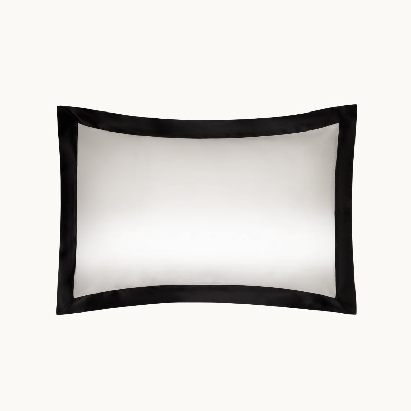 Ivory & Black Silk Pillowcase