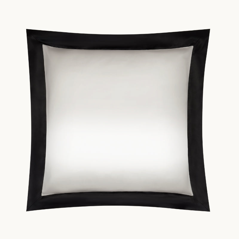 Ivory & Black Silk Pillowcase