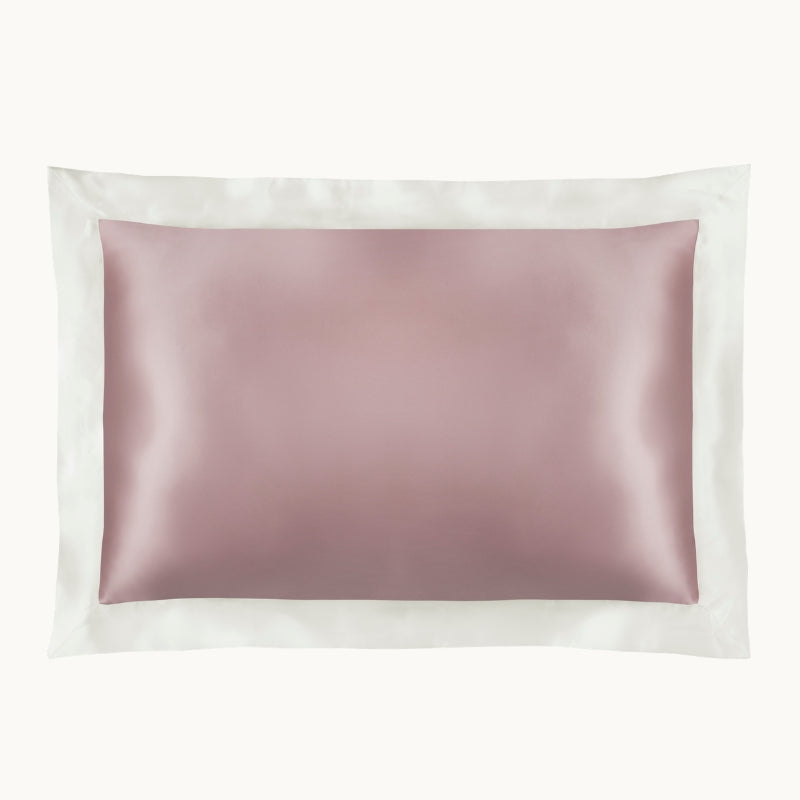 Vintage Pink & Ivory Silk Pillowcase