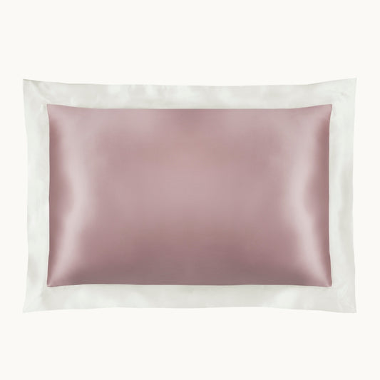 Vintage Pink & Ivory Silk Pillowcase