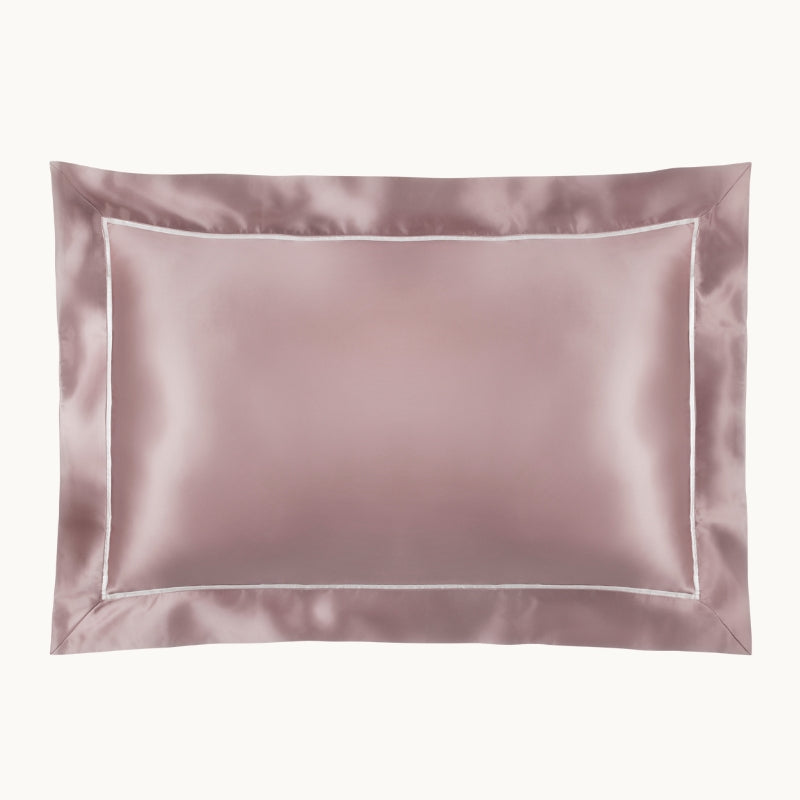 Vintage Pink & Ivory Silk Pillowcase