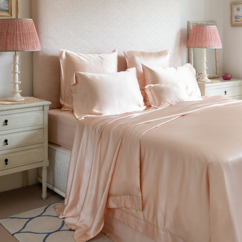 Rose Pink Silk Fitted Sheet - Clearance