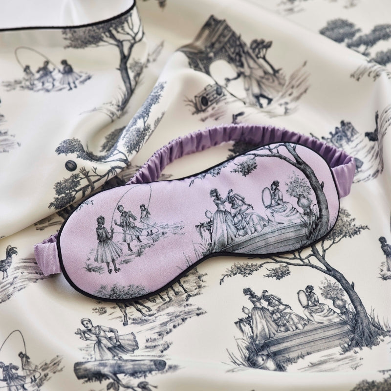 Harlem Toile Silk Robe Lilac