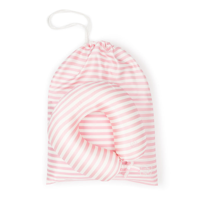 Silk laundry bag in pink and ivory stripe