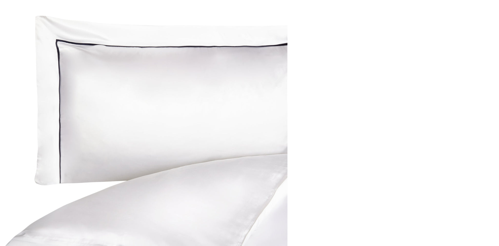 luxurious white silk pillowcase with St Tropez logo