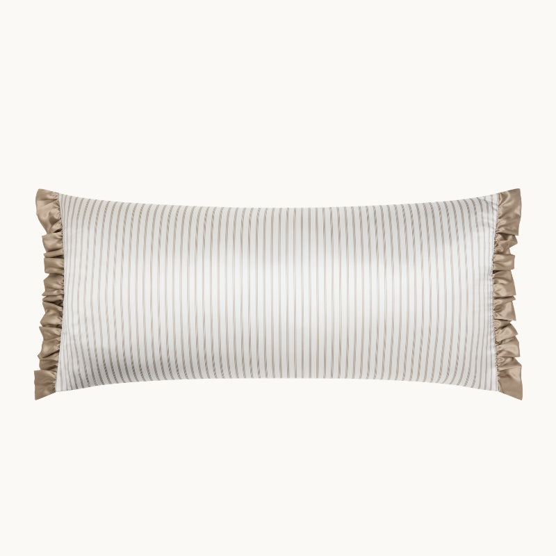 Ticking Silk Cushion Mocha