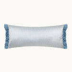 Ticking Silk Cushion Summerhill Blue