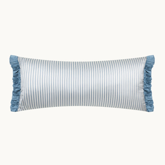 Ticking Silk Cushion Summerhill Blue