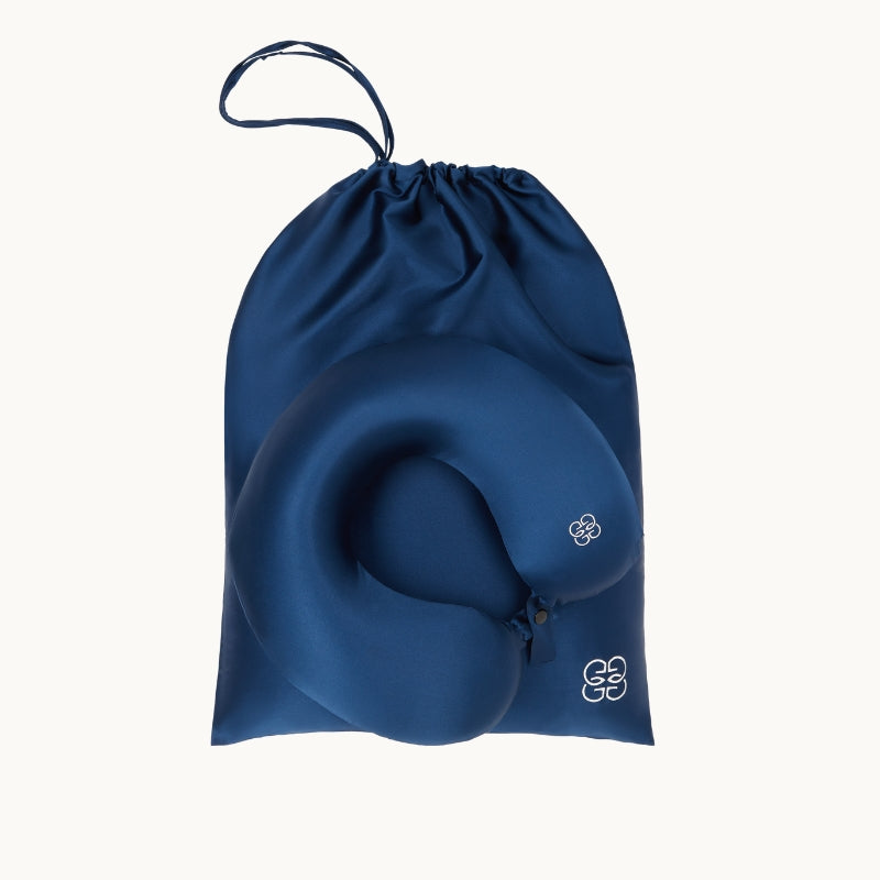 Silk Neck Pillow Navy