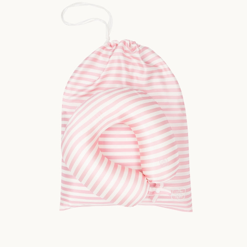 Striped Silk Neck Pillow Pink & Ivory