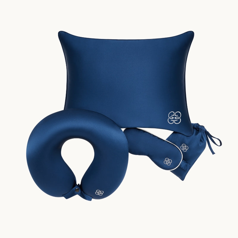 Silk Neck Pillow Navy