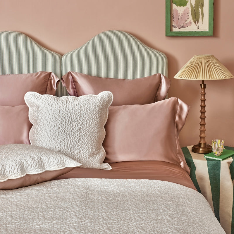 Vintage Pink Silk Fitted Sheet