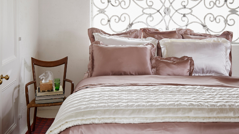 Vintage Pink Silk Duvet Cover