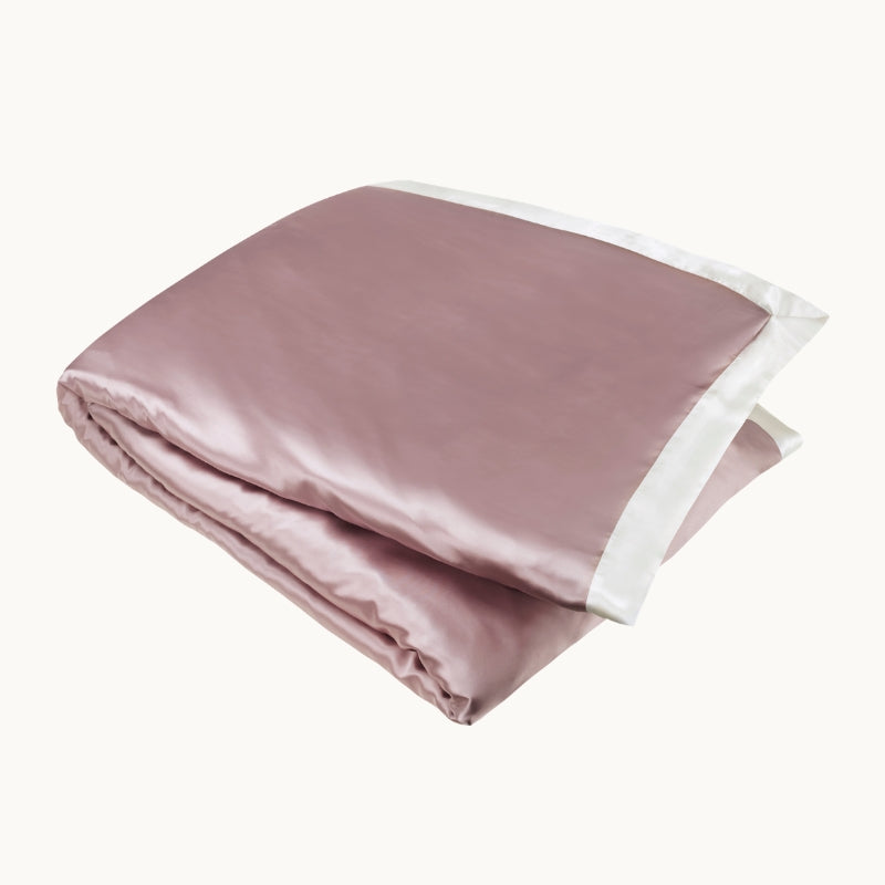 Vintage Pink & Ivory Border Silk Duvet Cover