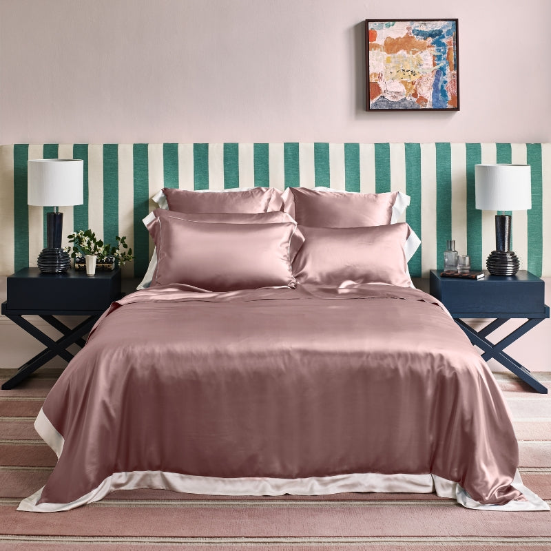 Vintage Pink & Ivory Silk Pillowcase