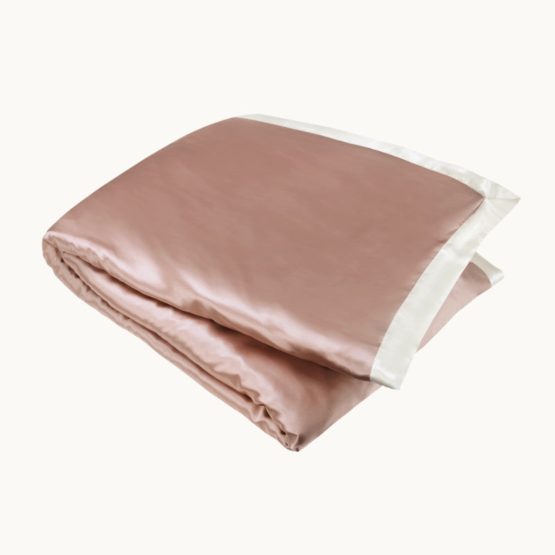Vintage Pink & Ivory Border Silk Duvet Cover
