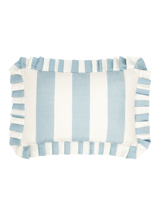 Blue Cary Silk Rectangular Cushion