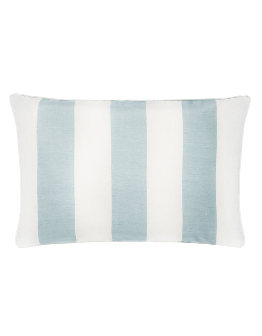 New Cary Silk Rectangular Cushion with Piped Finish in Blue